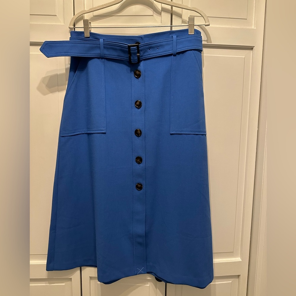 NWT Ann Taylor Aline Belted Skirt Midi Size 10